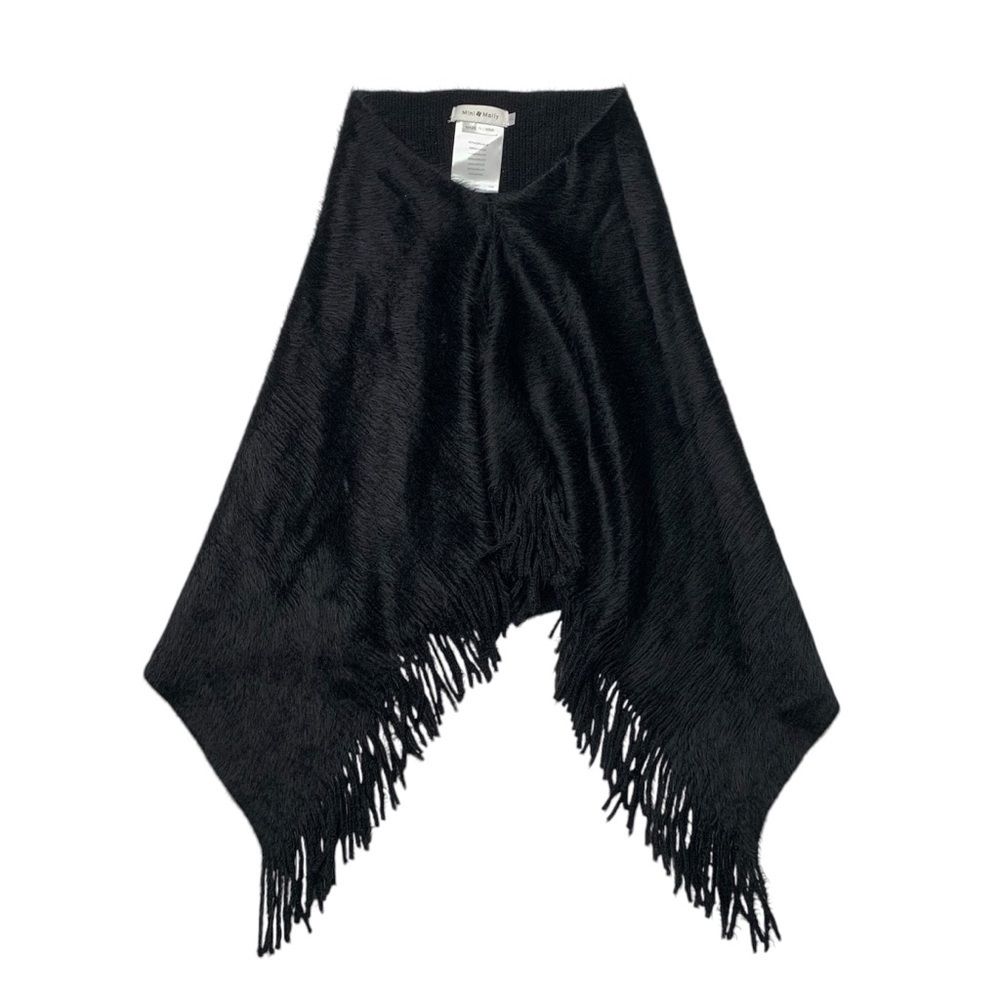 Mini Moly Black Fringe Poncho for‎ little girls 4-6 Y